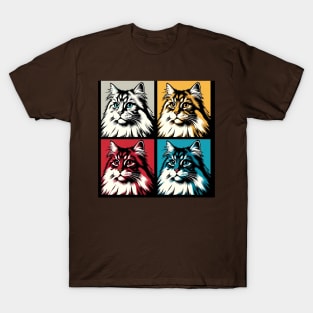 Siberian Cat Pop Art - Cat Lovers T-Shirt
